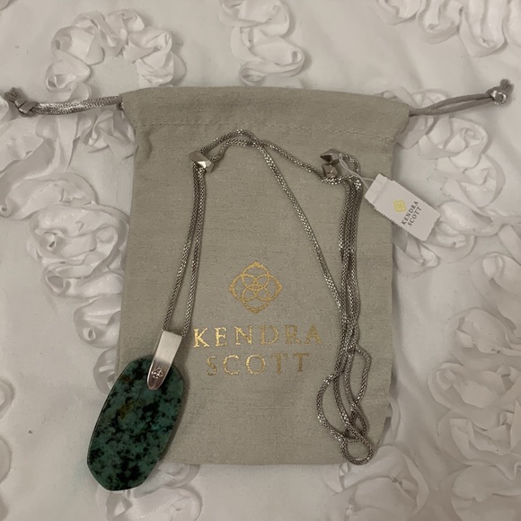 Kendra Scott Lariat Inez African Turquoise Adjustable Necklace and Dust Bag NWT - Picture 5 of 5
